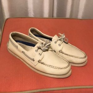 Men’s White Sperry Top-Sider Boat Shoes